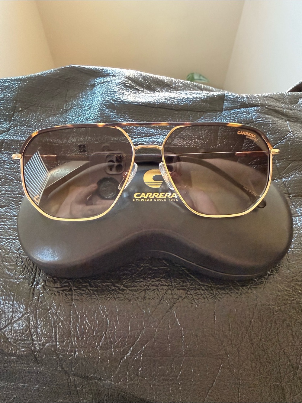 Carrera Gold Frame Sunglasses with Gradient Brown Lenses - Picture 2 of 11